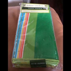 Indoor/outdoor summer stripe tablecloth & napkins